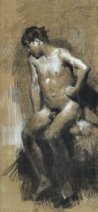 Modell in Pose, um 1910